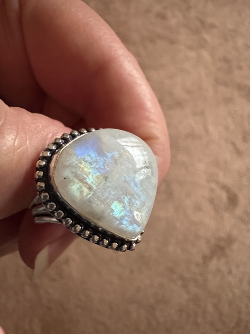 Moonstone silver ring - Picture 2 of 7